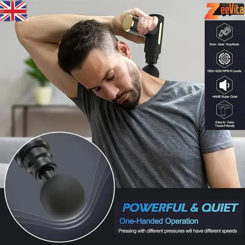 Product Introduction of Powerful Mini Massage Gun Deep Tissue, Muscle Percussion Massager with 6 Speeds for Pain Relief Recovery, Portable Massager for Muscle Tension Shoulder Back Body Neck Arm Legs Relaxation 5