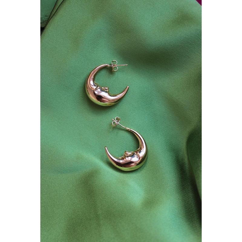 Half Moon Hoop Earrings - Gold 0