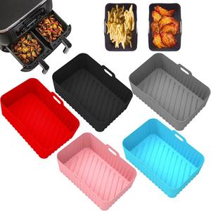 Square Air Fryer Silicone Pot, Reusable Air Fryers Liners, Oven Baking Tray, Home Kitchen Air Fryer Accessories, Air Fryer Silicone Liners