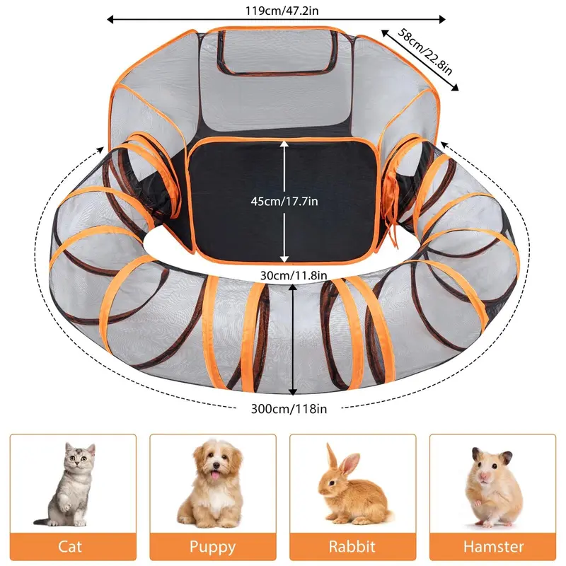 Pet Tunnel Dog Playpen Tunnel Cage House Portable Interactive Play Tent Big Pet Cat Dog Playpen Outdoor Folding Play Tent Tunnel Portable House 1