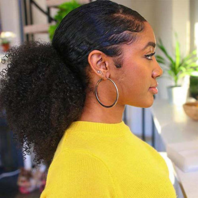 Alipretty Drawstring Nature Afro Kinky Curly Ponytail Hairpiece Brazilian  Clip In Ponytail Extension Human Hair For Woman 1