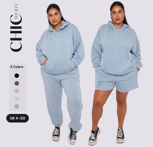 ChicHero Women Oversized Hoodie Sweatshirt Shorts Premium Oversized Fleece High Cotton Casual Comfortable Tracksuit