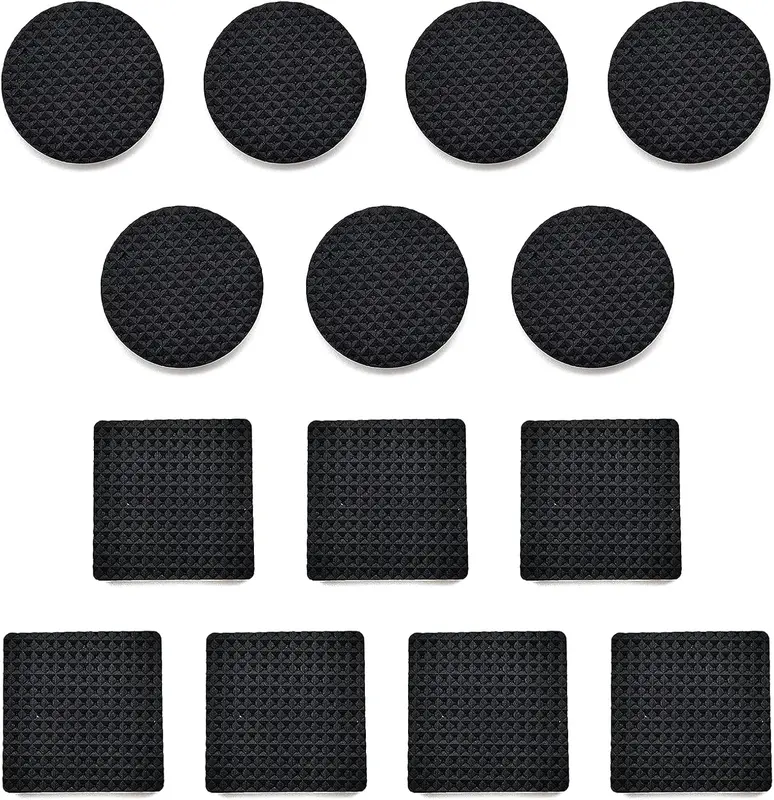 60 Pcs Furniture Feet Pads, Non-Slip Rubber Furniture Pads, Self Adhesive Table Chair Leg Floor Protectors, Round Square Rubber Feet for Chair Legs, Tiled, Carpet, Hardwood Floor Protectors 3