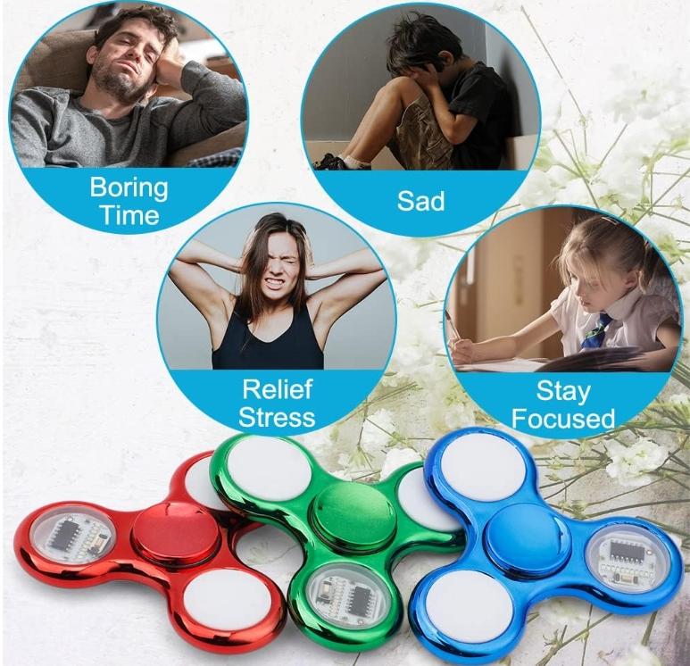 4 Pieces Fidget Spinners for Kids and Adults - Stress Relieving Sensory Toys for Boys and Girls - Perfect Gifts for Fidget Spinners Parties 3