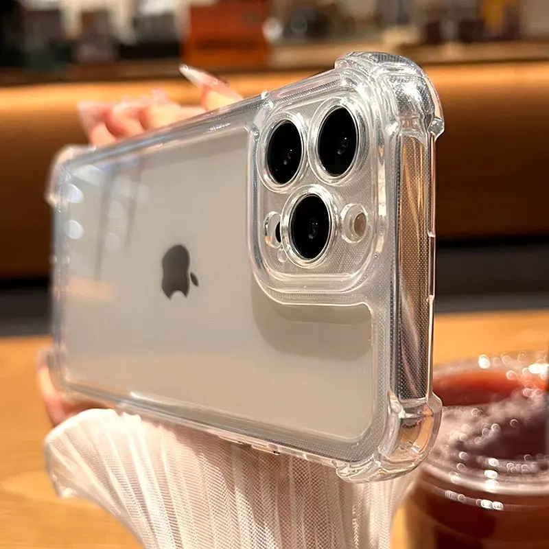 Luxury Shockproof Transparent Case for iPhone – Soft Bumper Protection & Sleek Design 0