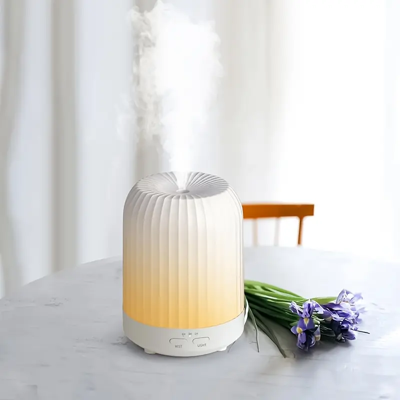 YETHKE 1pc Silent Aromatherapy Humidifier, USB Powered, 7 LED Light Colors, 3 Timer Modes, Auto-Off, Non-Waterproof, for Bedroom, Office, Living Room, Yoga Room - Tabletop, No Fragrance Included 1