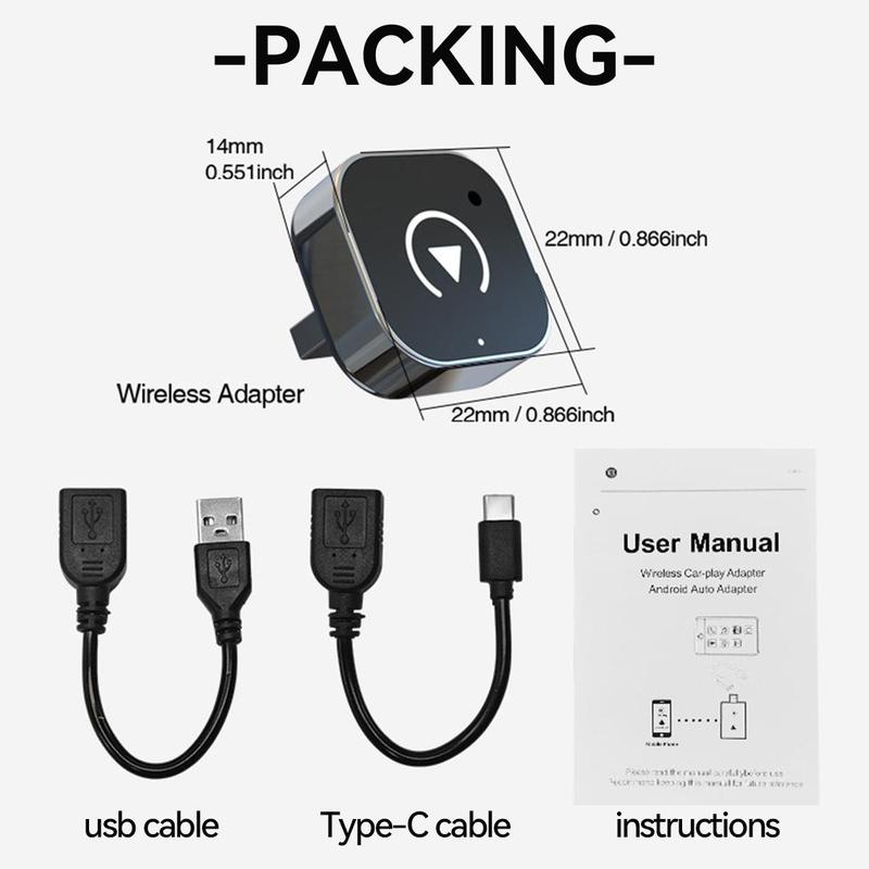 Product Introduction of 【UK SELLER Delivered within 72H】2 in 1 Wireless CarPlay Adapter & Android Auto Wireless Adapter - Convert Factory Wired to Wireless CarPlay Dongle Cars - Stable Fast Connection- Plug& Play - Auto Connect & Online Update 30