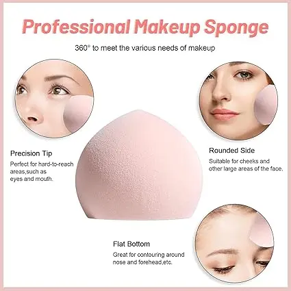 4Pcs Ultra Soft Marshmallow Sponge for Flawless Makeup Powder Foundation and Concealer Blenders 4