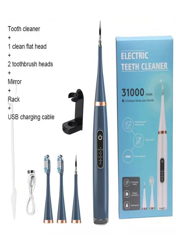Tooth Scaling, Tooth Whitening Brush, electric tooth cleaner, home bargains electric toothbrush leopard print all in one plus spare heads and  tools, Powerful Ultrasonic Plaque Remover for Teeth with 5 Modes - Dental Tooth Cleaner 6