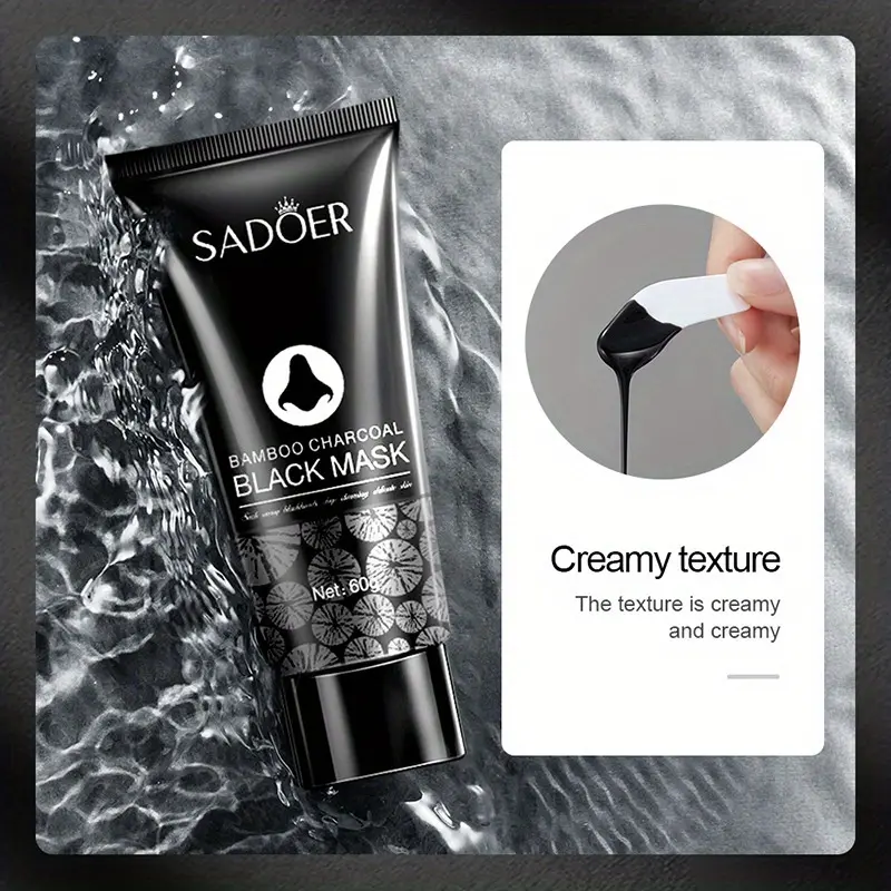 Bamboo Charcoal Black Cleansing Mud Mask Cleanses Pores, Peel-Off Mask Hydrates The Face, Deeply Cleanses The Skin, Refines Pores, And Is Perfect for Oily Skin, Suitable for Both Men And Women. 5