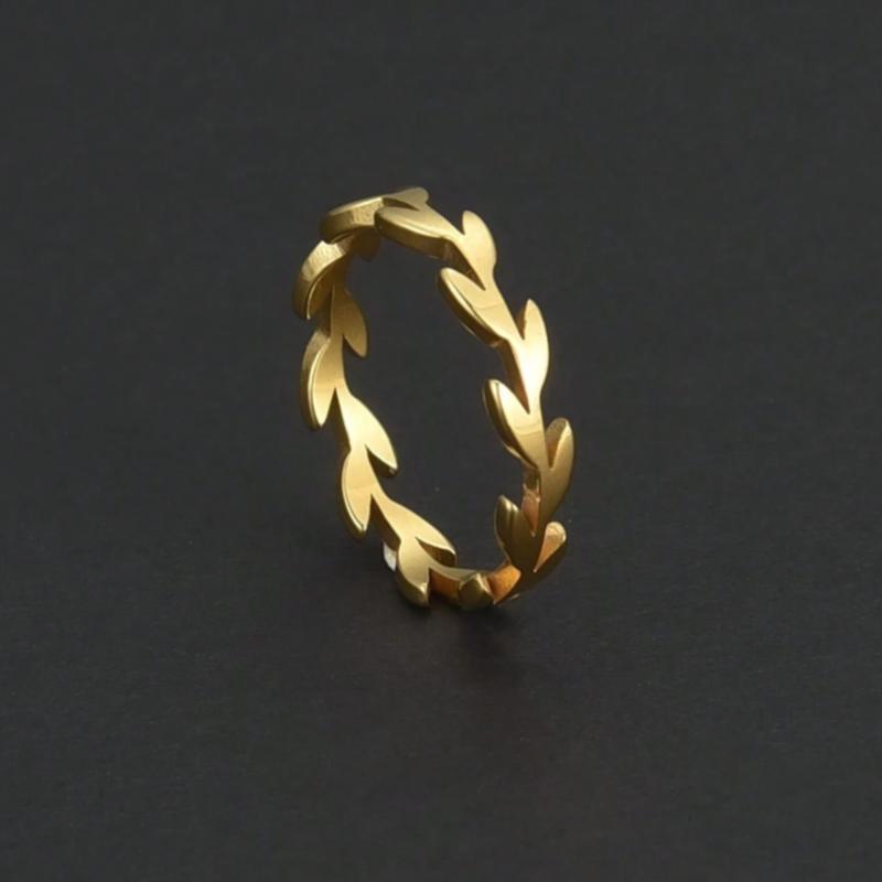 Simple leaf design ring for men, daily wear, party, holiday gift 1