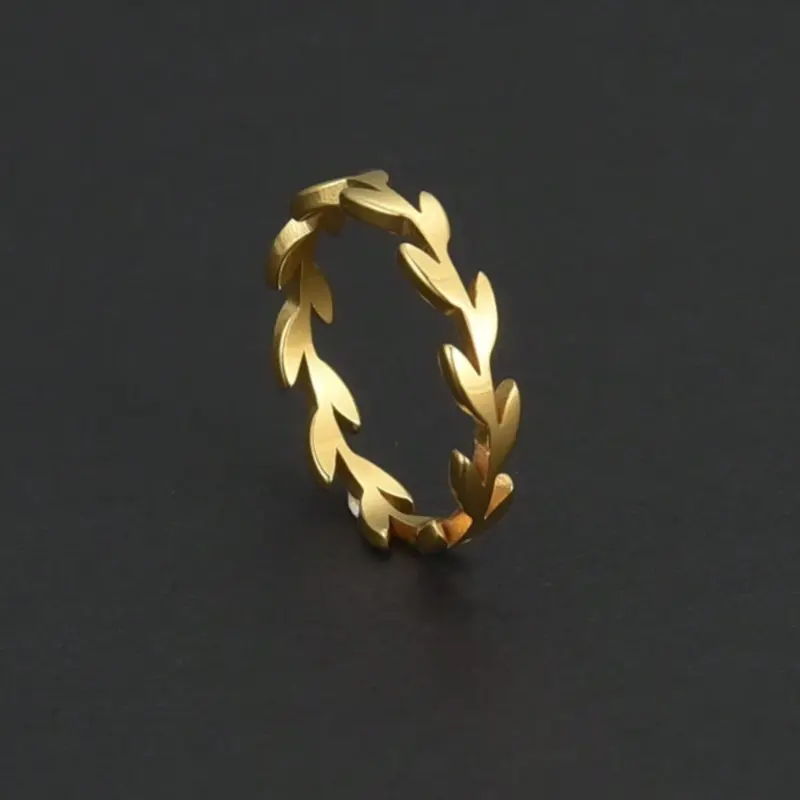 Simple leaf design ring for men, daily wear, party, holiday gift 1