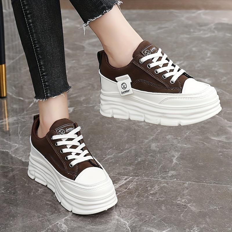2025 Lightweight, Breathable Elegant Women's Colorblock Sneakers with Thick Platform Sole for All Seasons 4