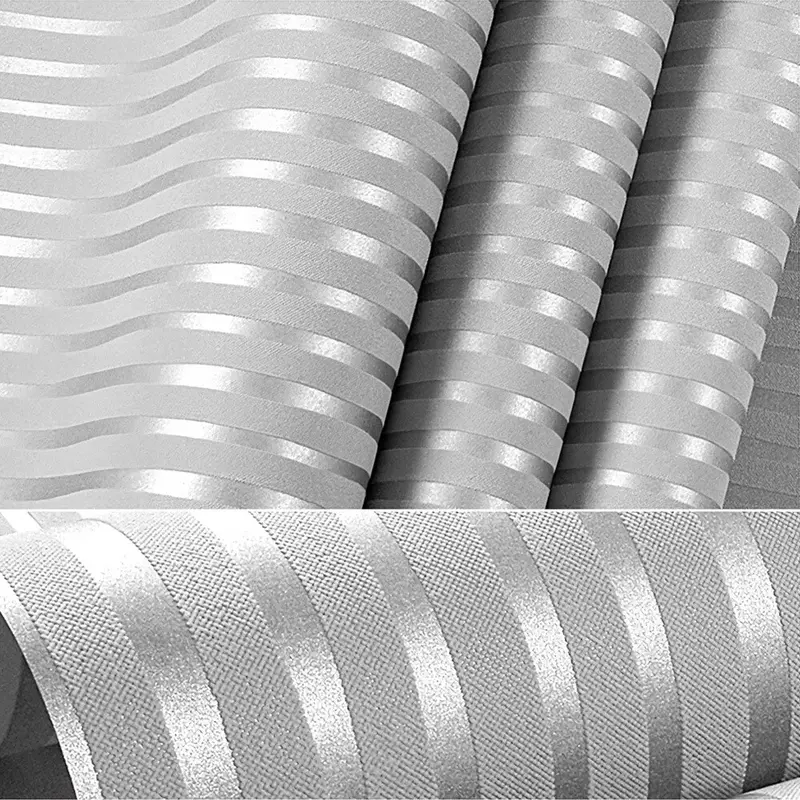 Modern Pink Metallic Stripes Textured Non-Woven Wallpaper Girls Bedroom UK 3