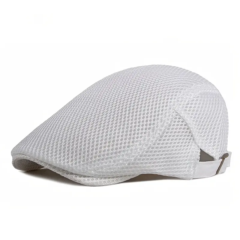 Vintage-Inspired Unisex Mesh Beret - Breathable & Adjustable - Sun-Protective Ivy Cap for Golf, Hunting & Driving - Stylish Summer Flat Hat, Perfect for Gifting