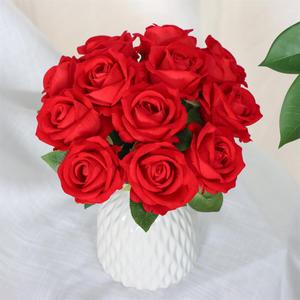 12pcs 29cm Artificial Silk Roses Flowers Single Stem for Wedding Birthday Party Arrangement(without vase)