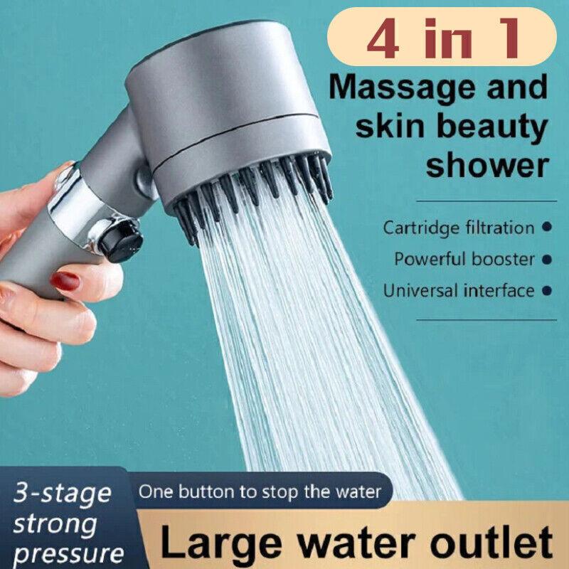 Product Introduction of High Pressure Bath Shower Head 5 Mode Large Chrome Handset Heads Water Saving UK 41