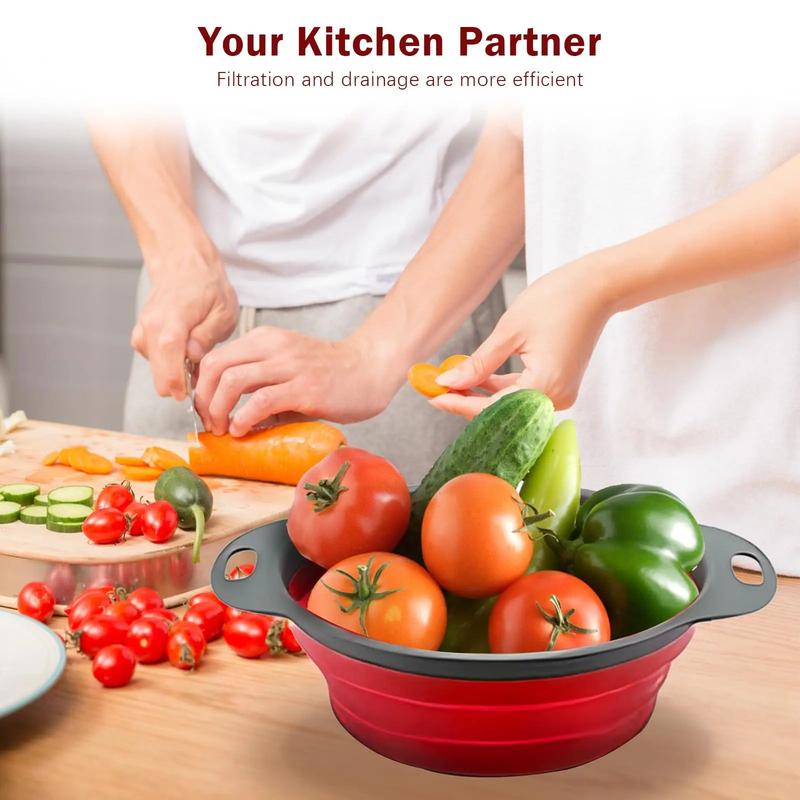 Collapsible Kitchen Strainer Set – 2PCS Food Strainers for Pasta & Vegetables 6