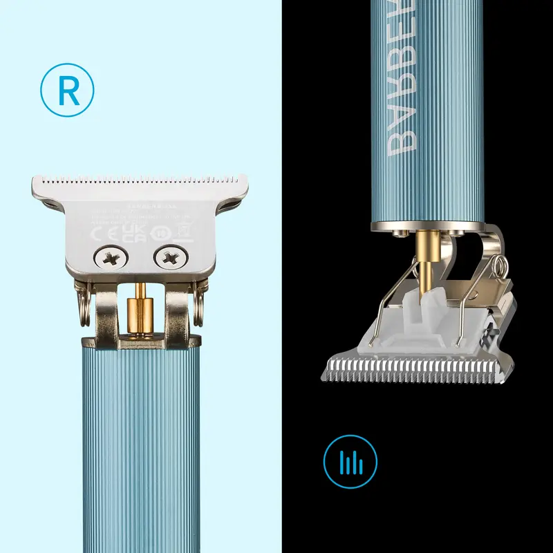 Barberboss Beard Trimmer Men Cordless Hair Clippers Men: Men Haircut Clippers, Precision Hair Trimmer Men Detail Trimmer, QR-2077 (Blue) 7