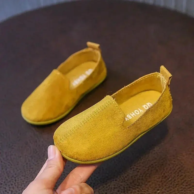 Children's Flat Shoes New Candy Color Simple Casual Shoes Loafers Slip-on Flats Lightweight Boys Girls Leather Shoes Moccasins 3