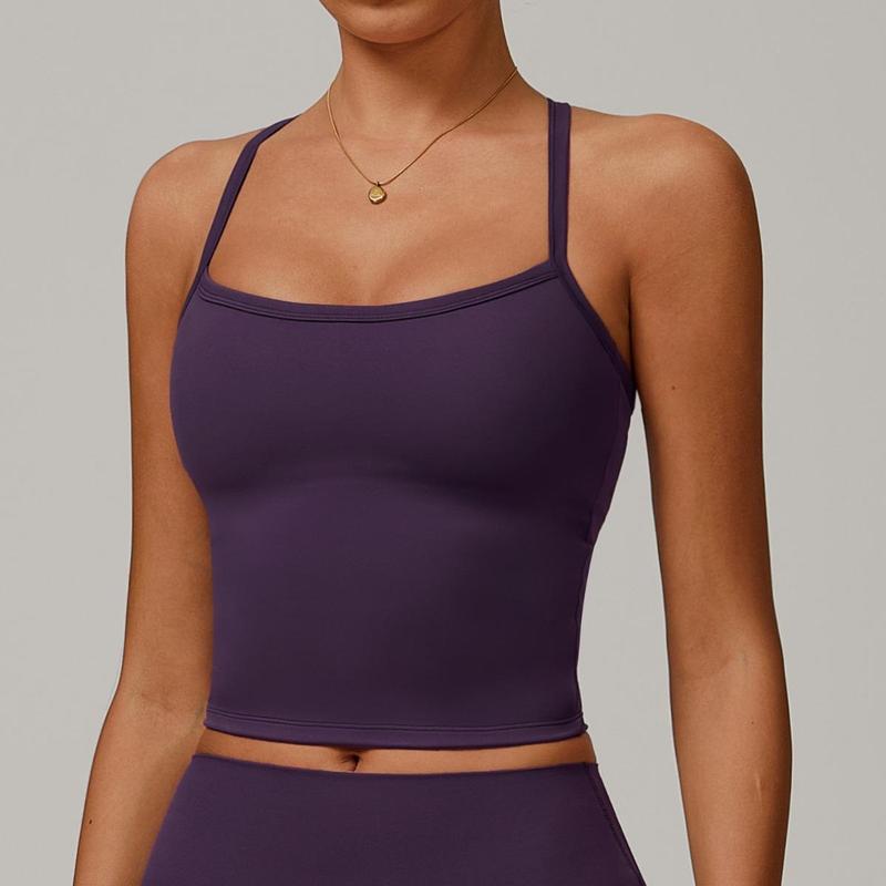 Women's Solid Backless Sports Cami Top, Quick Drying Breathable Sports Cami Top, Gym Clothes, Running Vest, Ladies Sportswear for Indoor Outdoor Wear 3