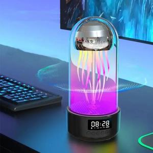 Portable Speaker, Creative Luminous Jellyfish Shape Design Bluetooth-compatible Speakers with Colorful Light, Home Decorative Sound Machine for Indoor