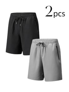 Men's Solid Color Drawstring Waist Shorts, Casual Loose Breathable Shorts for Summer, Men's Bottoms for Daily Wear, Jogger Shorts, Loungewear, Menswear, Homewear