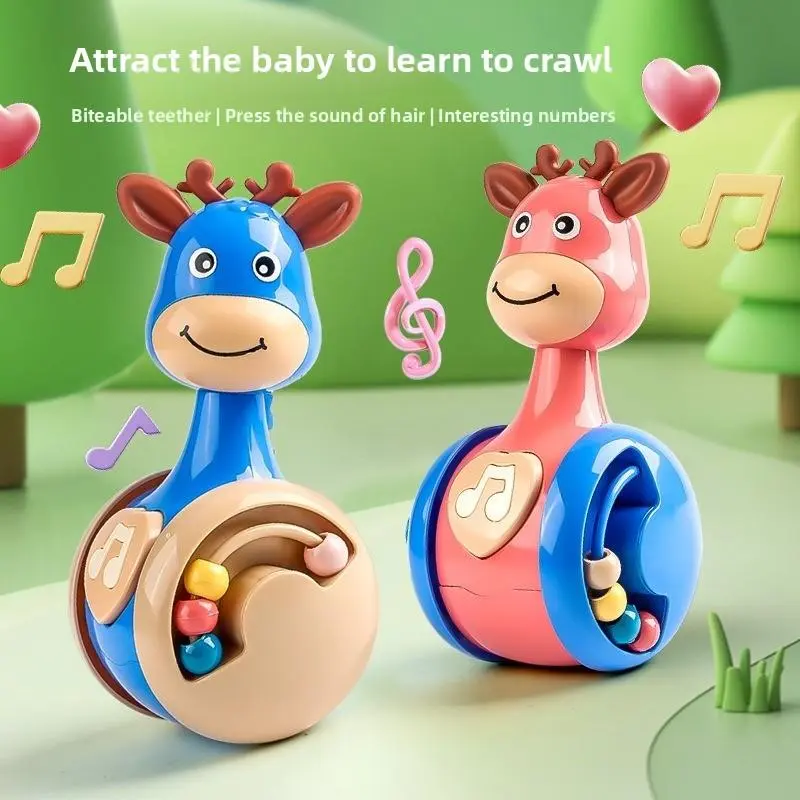 Deer tumbler children's educational early education toy baby soothing coax baby cartoon squeaking little dinosaur 1