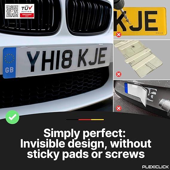 plate holder license number car frameless bracket licence frame black universal surround clips cars stainless steel holders any frames surrounds 4