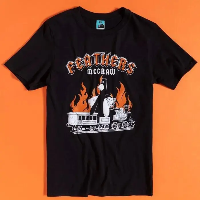 Official Wallace & Gromit Feathers McGraw Rock Black T-Shirt, Letter Print Long Sleeve Hoodie, Essential Hoodies, Graphic Pullover Tops for Lady Teen Girls Daily Wear