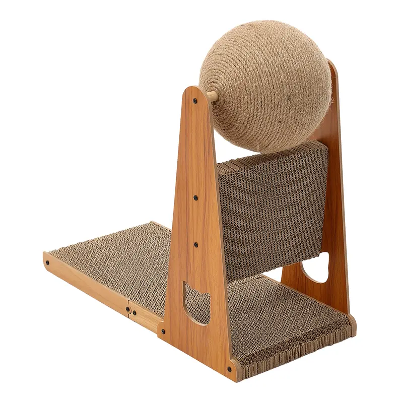 Pets Mood L-Shaped Cat Scratcher with Cat Scratching Ball 3
