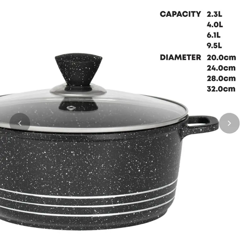 4 Pc Black Marble Laria Pans Set , Perfect for Cooking - Cookware 3