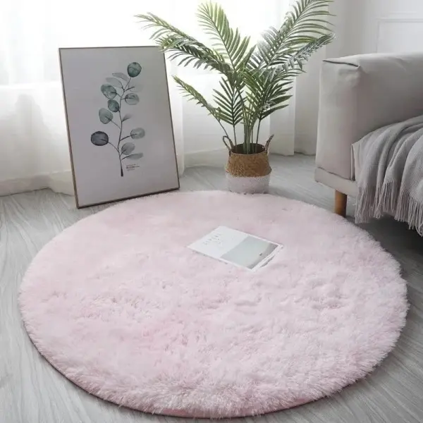 Ultra Plush White Round Rug - Soft, Fluffy Carpet for Home & Kids' Rooms - High-Quality Plush Material
