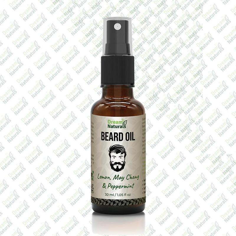 Dream Naturals - Lemon, May Chang and Peppermint Beard Oil - 30 ml - Nourishing Hydration, Enhance Growth, Control Frizz, Sooth Irritation and redness Hair Care Aroma 1