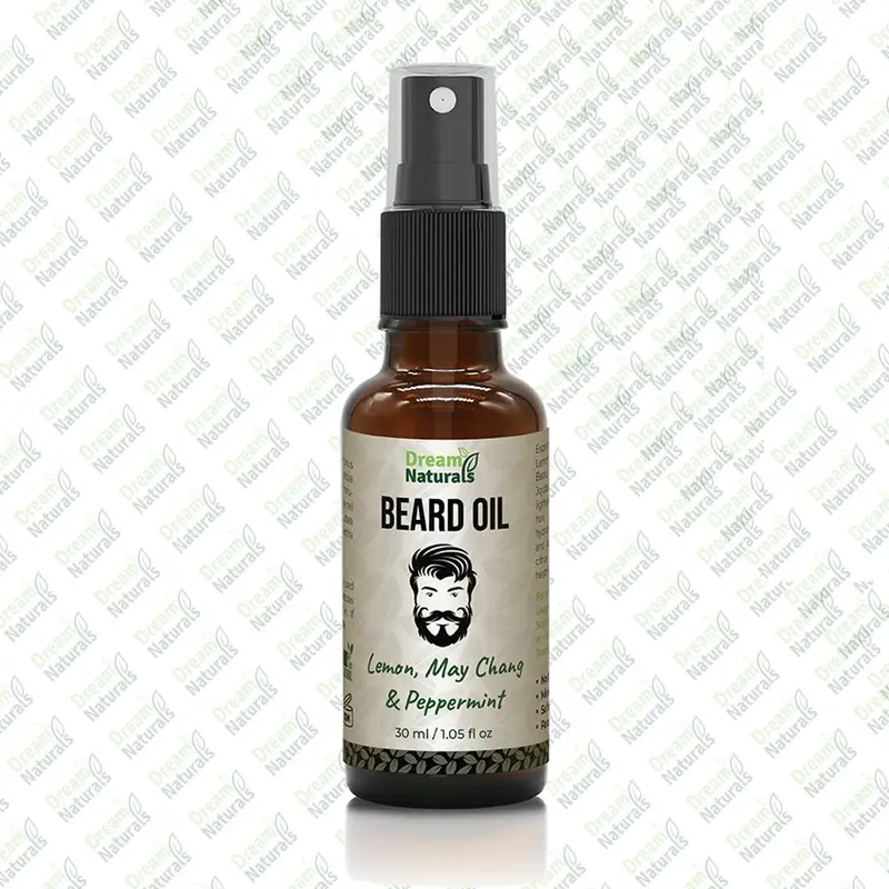 Dream Naturals - Lemon, May Chang and Peppermint Beard Oil - 30 ml - Nourishing Hydration, Enhance Growth, Control Frizz, Sooth Irritation and redness Hair Care Aroma 1
