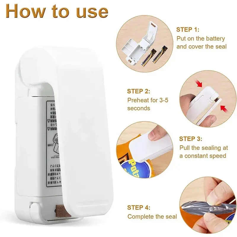 Mini Heat Bag Sealing Machine | Food Packaging Sealer | Thermal Plastic Sealer | Portable & Easy-to-Use 3