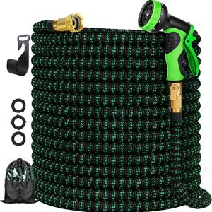 3750D 100ft Garden Retractable Hose with Sprayer, 1 Set Lightweight & Flexible Water Hose with 10-pattern Spray Nozzle & Garden Hose Connector, Durable & Leak-Proof Hose Pipe for Garden Watering, Outdoor, Kink Resistant Hose