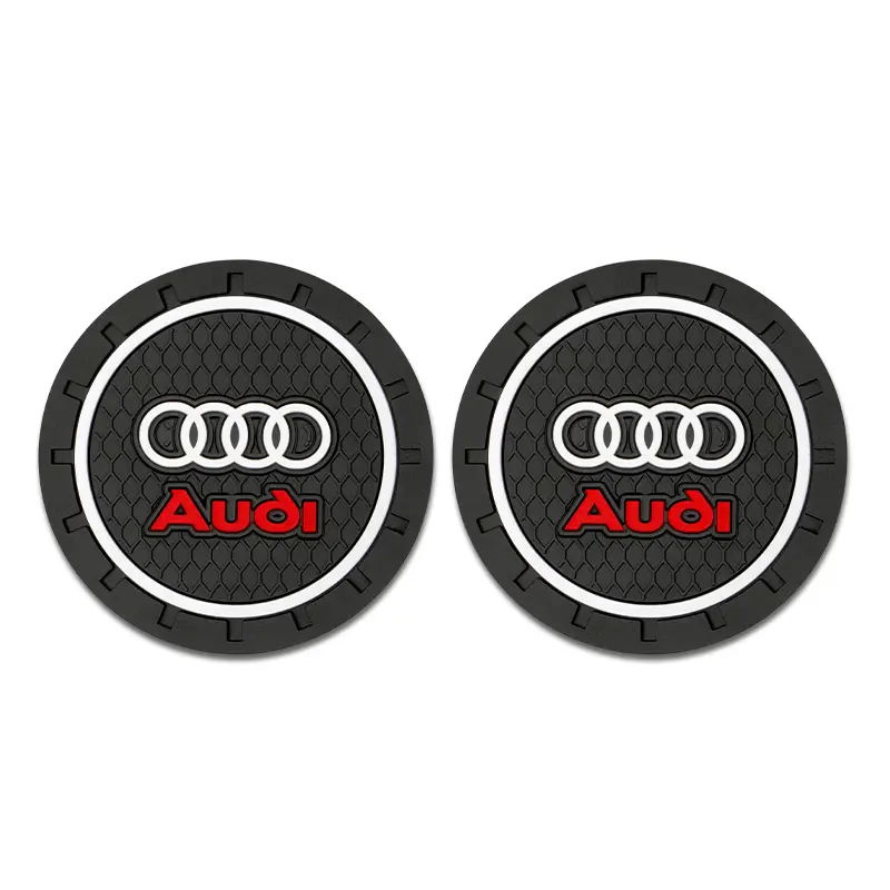 2Pcs Car Coaster Water Cup Bottle Holder Anti-slip Pad Mat For Audi Sline A6 C5 C6 C7 C8 A4 B5 B6 B7 B8 B9 S3 S4 S5 Q3 8U Q5 8R 6