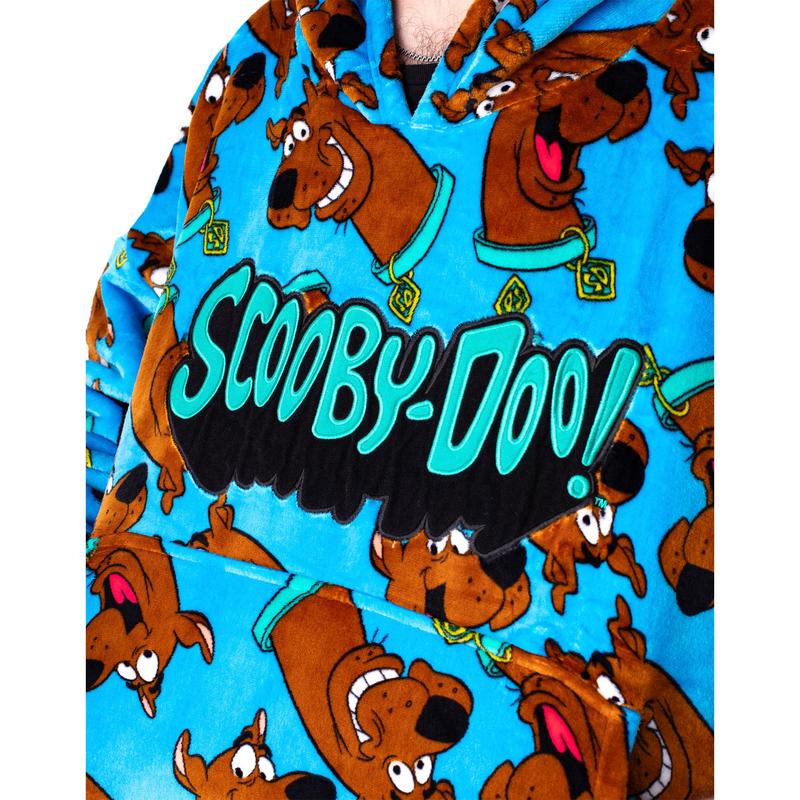 Vanilla Underground x Scooby Doo Mens Blue Character AOP Blanket Hoodie (One Size) 2