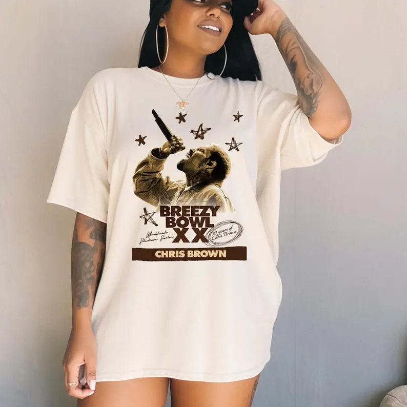 Chris Brown Breezy Bowl XX T-Shirt, Chris Brown Album Shirt, Chris Brown Fan Gift, Chris Brown Merch Shirt, Cb Tour 2025 Shirt