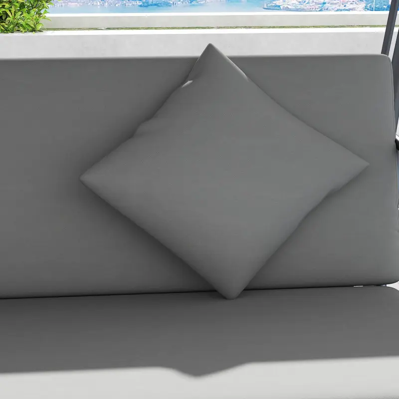 Light Grey 3 Seater Garden Swing Chair Lounger With Cushion and Tilt Canopy by Outsunny 8