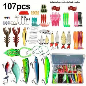 Fishing Lure Set, Fishing Gear Set, Fishing Lures with Hooks, Multifunctional Fishing Accessories for Sea Freshwater Lakes Streams, Outdoor Tackle Accessories, Valentine's Day Gift for Men
