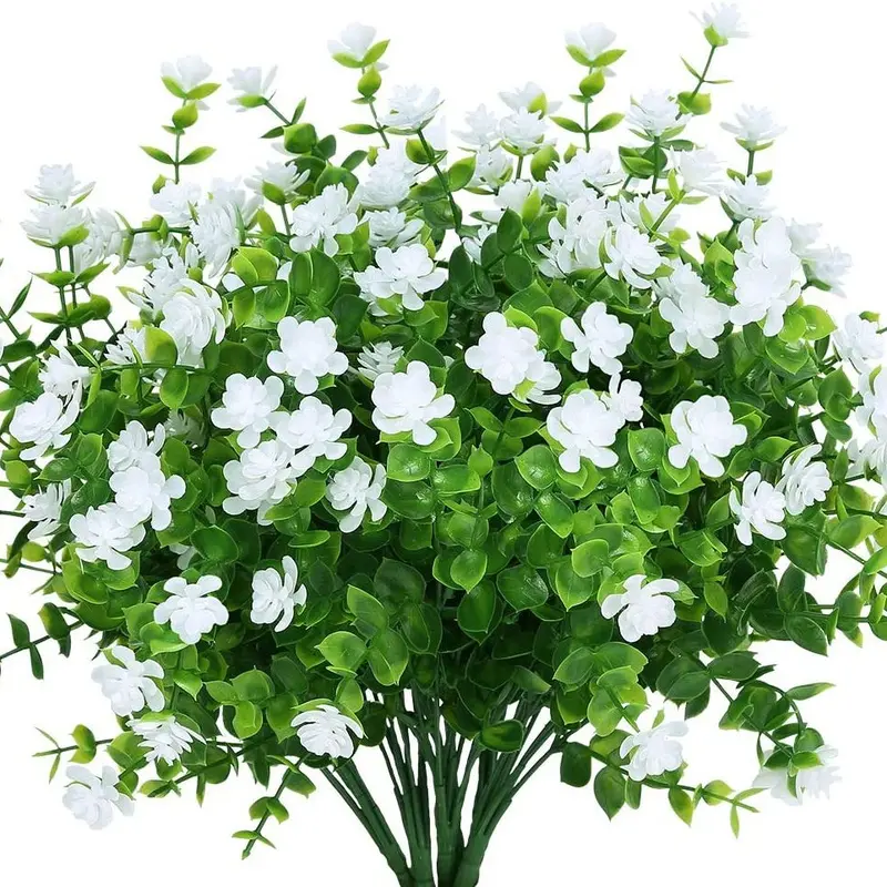 Artificial Flowers UV Resistant Outdoor Fake Flowers Plastic Hanging Shrubs Plants for Garden Porch Window Box Home Decoration Decorative Decorative 4
