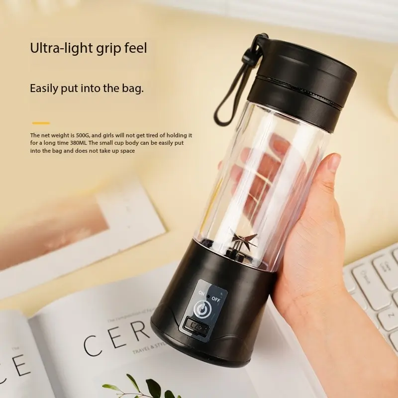 Portable Blender, Upgraded Fruit Juice mixerPersonal Blender with USB Rechargeable Mini MixerJuicer Cup 380Ml Traveling Fruit Veggie 1