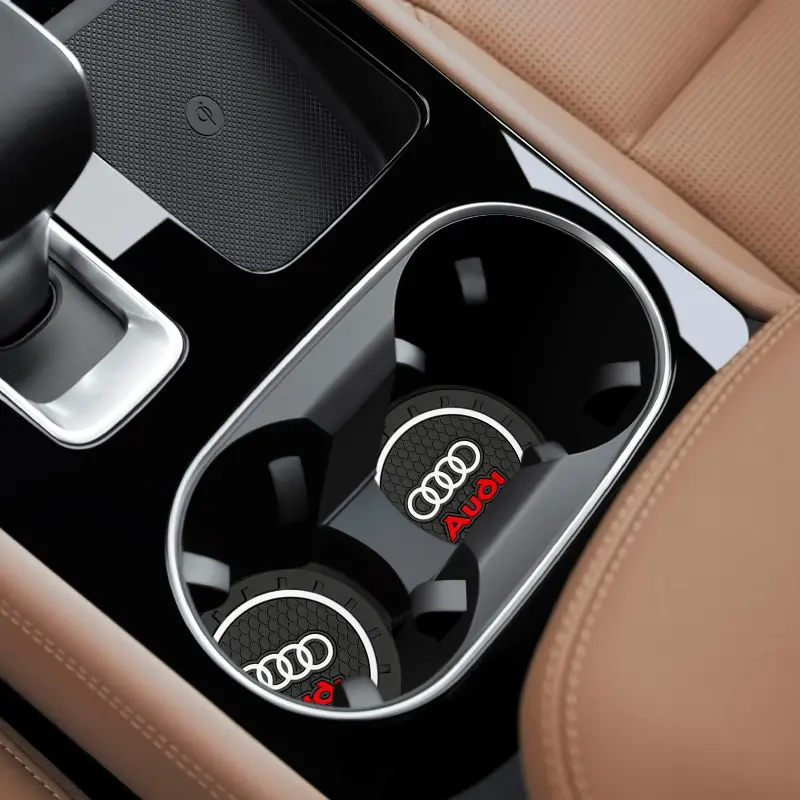 2Pcs Car Coaster Water Cup Bottle Holder Anti-slip Pad Mat For Audi Sline A6 C5 C6 C7 C8 A4 B5 B6 B7 B8 B9 S3 S4 S5 Q3 8U Q5 8R 3