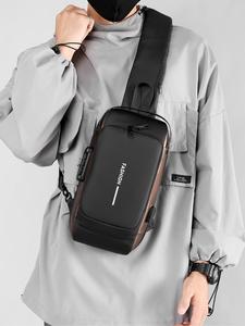 Men's Casual Plain Nylon Fabric Zipper Bum Bag, Lightweight Large Capacity Travel Crossbody Bag with USB Port, Trendy Bum Bag for Daily Used Designer Crossbody Bags for Men