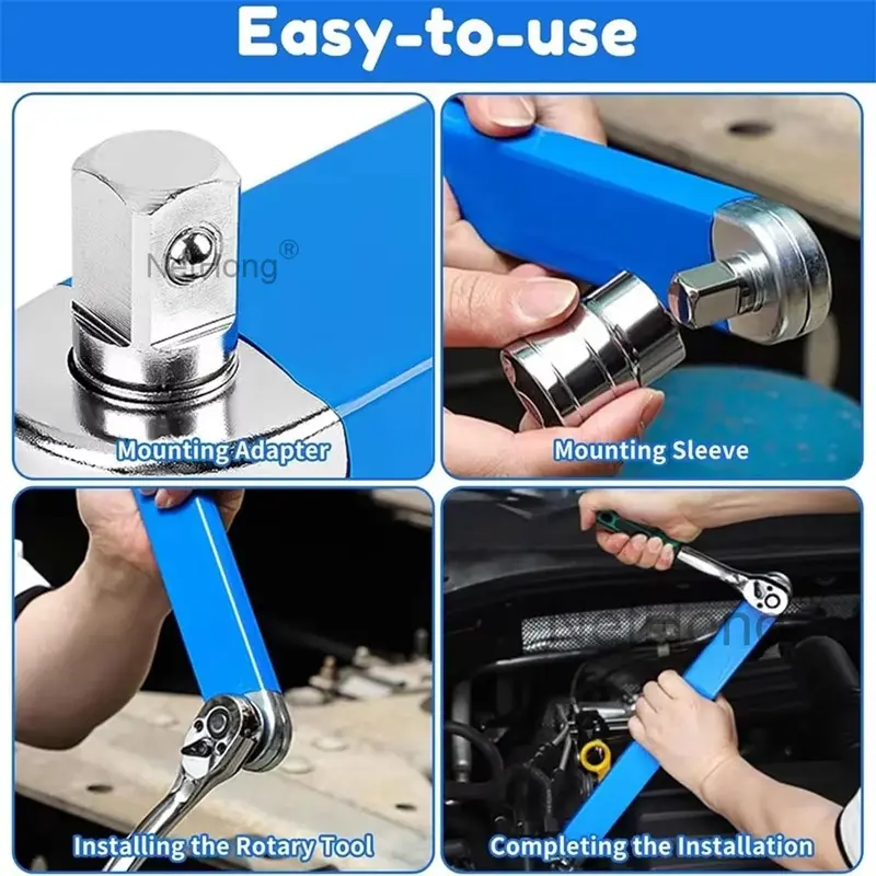 Offset Extension Wrench Set Ratchet Spanner Wrench Extender with Adapter Socket+ 3