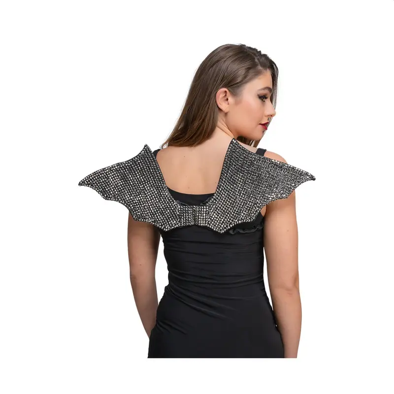 Bat Wings Adults Black Halloween Lace Wings Ladies Fancy Dress Accessory Kids 3