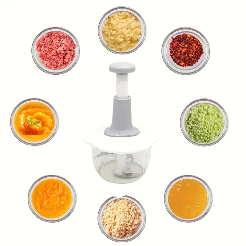 ORACEGRA     Manual Food Processor of 50.72oz Capacity, Highly Versatile - Stainless Steel Vegetable Crusher, Garlic Masher as well as Meat Grinder. Simple to Clean, Perfect for Both Home Kitchen Use and Outdoor Camping 3