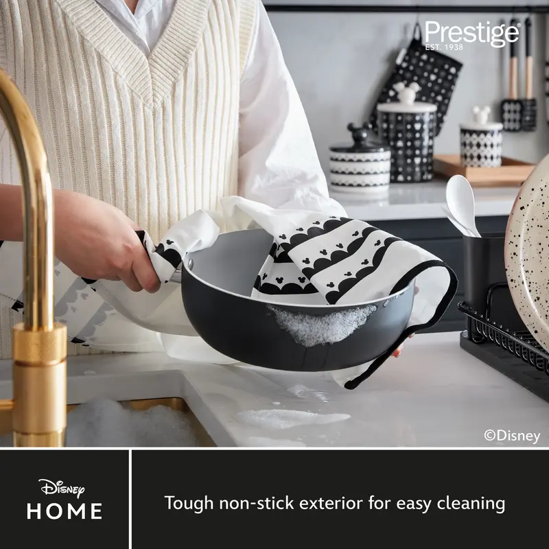 Disney Monochrome Mickey Mouse Cookware Set - 5 Pieces & FREE Apron 3